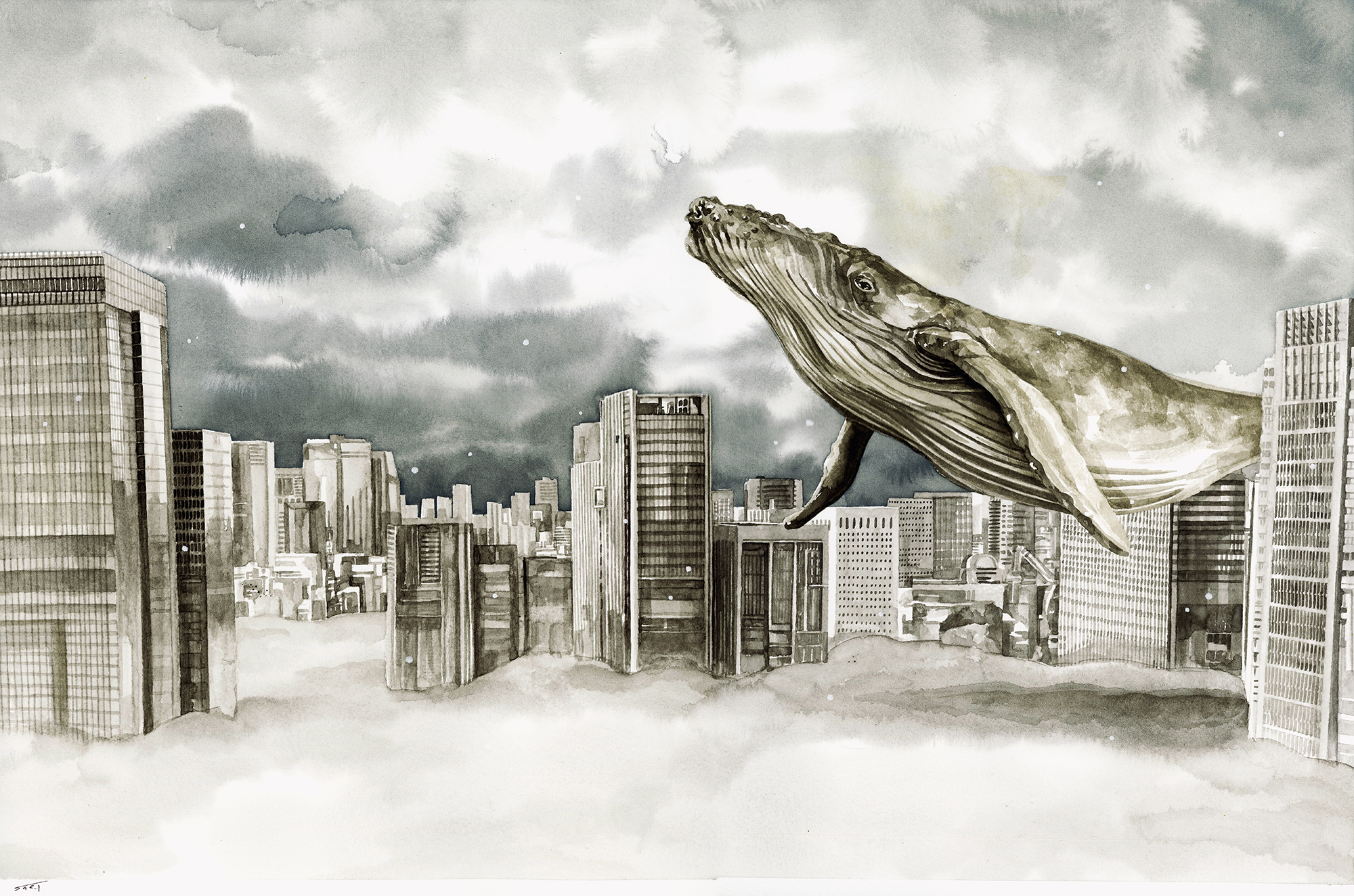 地上のクジラ by 日月沙絵 - 絵画販売・購入・レンタル（サブスク
