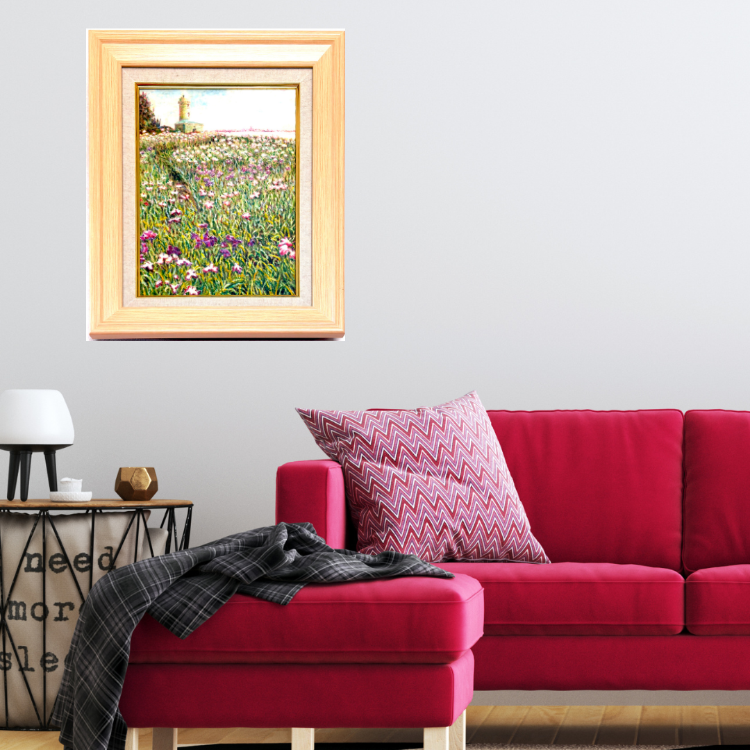 油彩画 シルエット 約50cm ×62cm - 作: M.Funayama 絵画 油絵 富士山と桜 F50号 （小川久雄） 【海・山】【肉筆】【油絵
