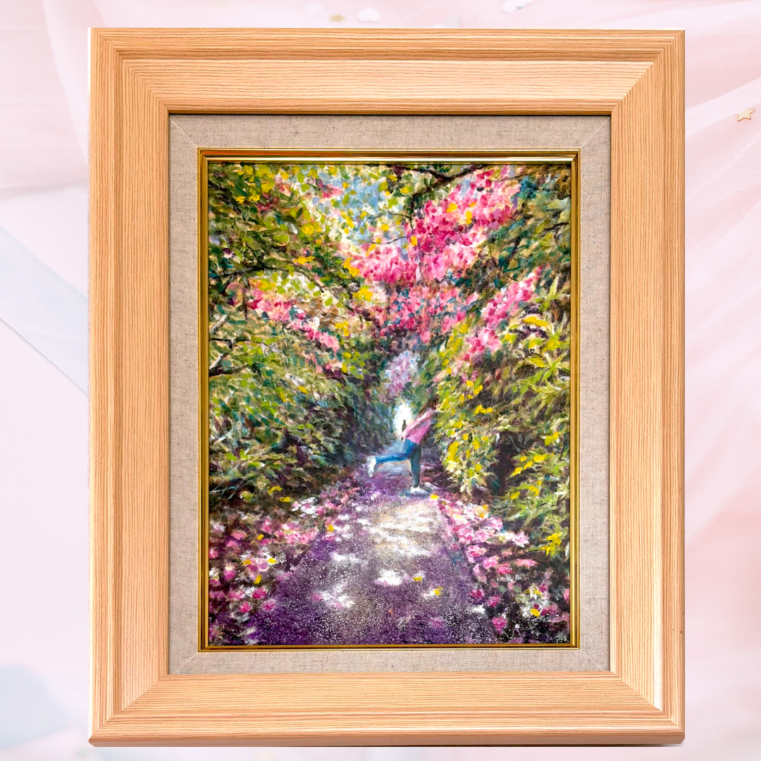 風景画「紅葉の山里」アクリル画 B2 額なし by 福家佳則 / Fukei-ART
